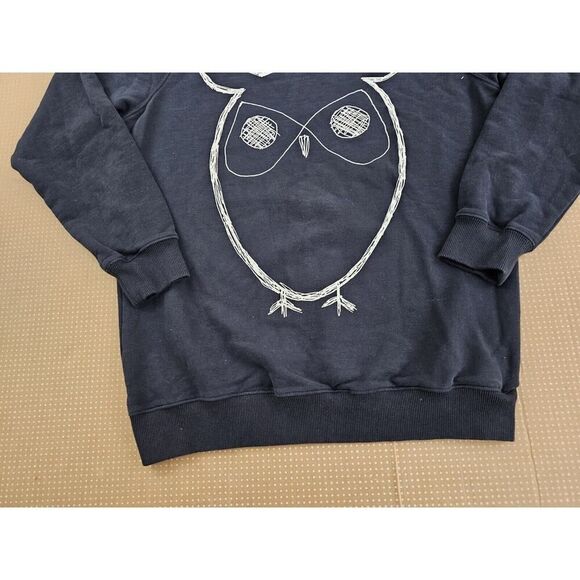 KnowledgeCotton Apparel Black Owl Men’s Crewneck Sweatshirt Large 100% Cotton - Picture 2 of 11